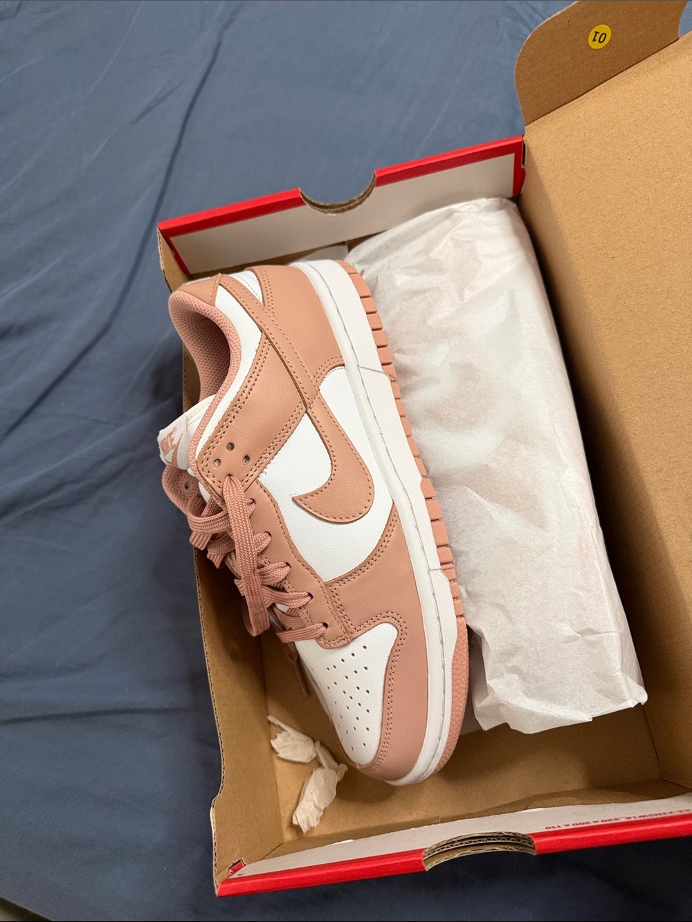 Nike Women's Low-Top Sneakers in Light Pink and White - Picture 2 of 3